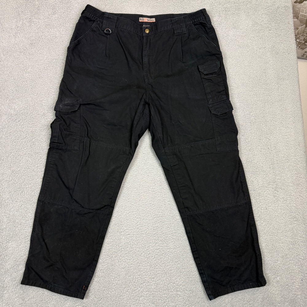 5.11‎ Tactical Mens Black Cargo Pants Cotton Canvas Work Hiking 40x30 74251
